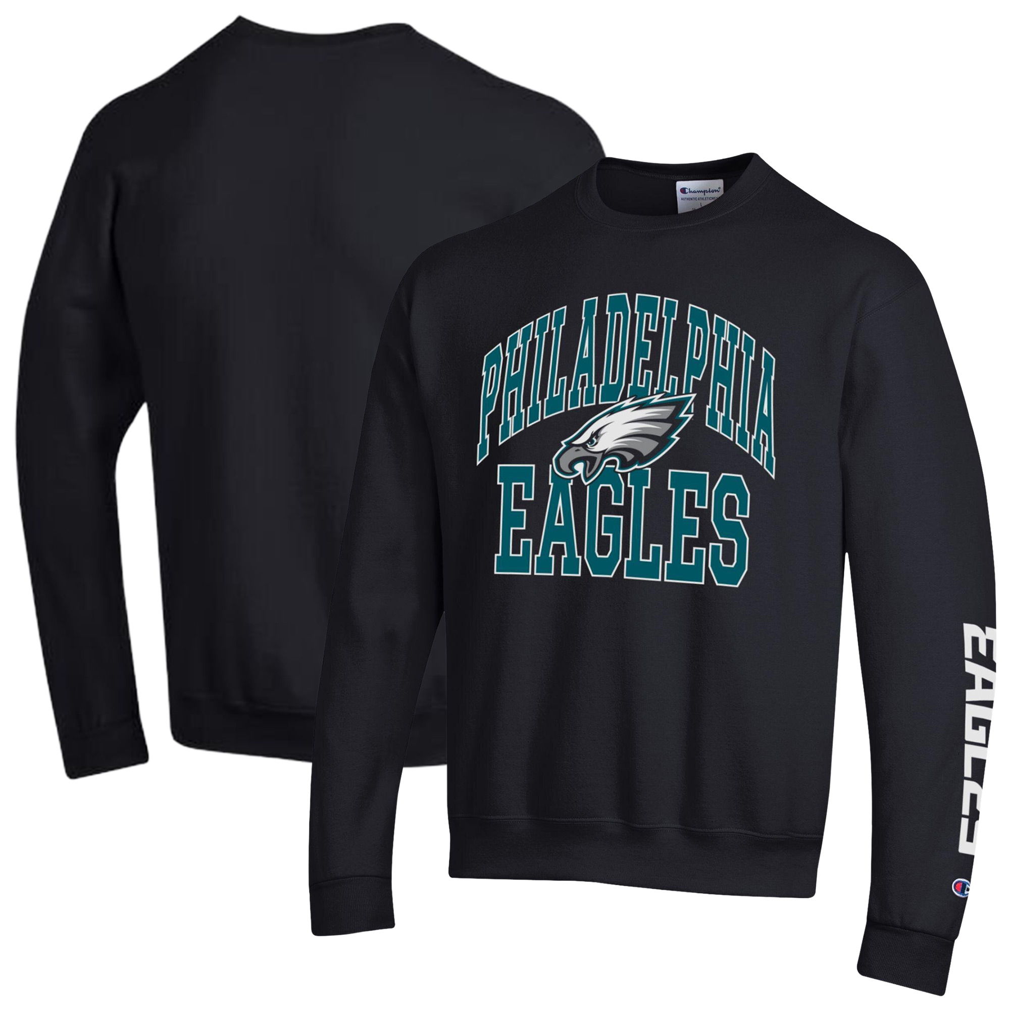 Champion Men's Black Philadelphia Eagles Power Blend Fleece Sweatshirt - Black
