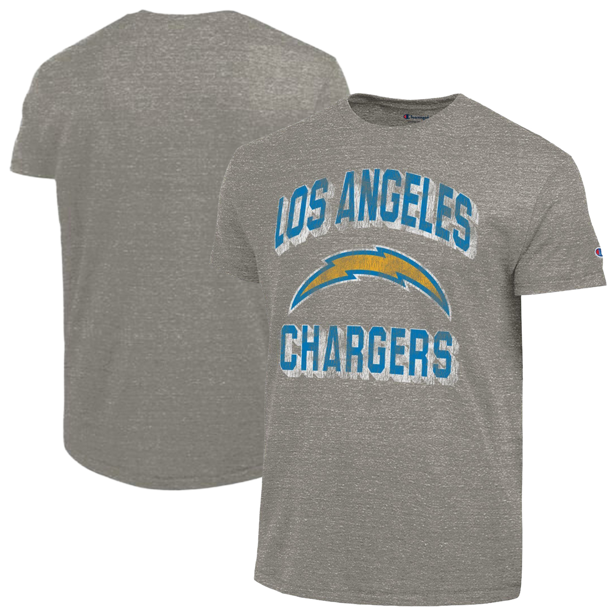 Men's Champion Heather Charcoal Los Angeles Chargers Ultimate Tri-Blend T-Shirt