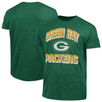 Men's Champion  Heather Green Green Bay Packers Ultimate Tri-Blend T-Shirt