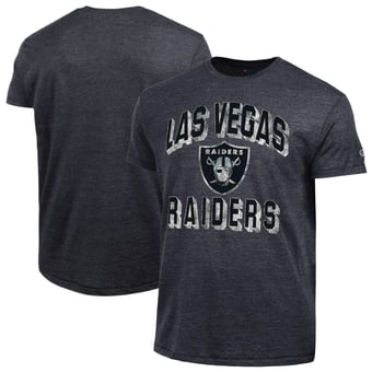 Men's Champion  Heather Black Las Vegas Raiders Ultimate Tri-Blend T-Shirt