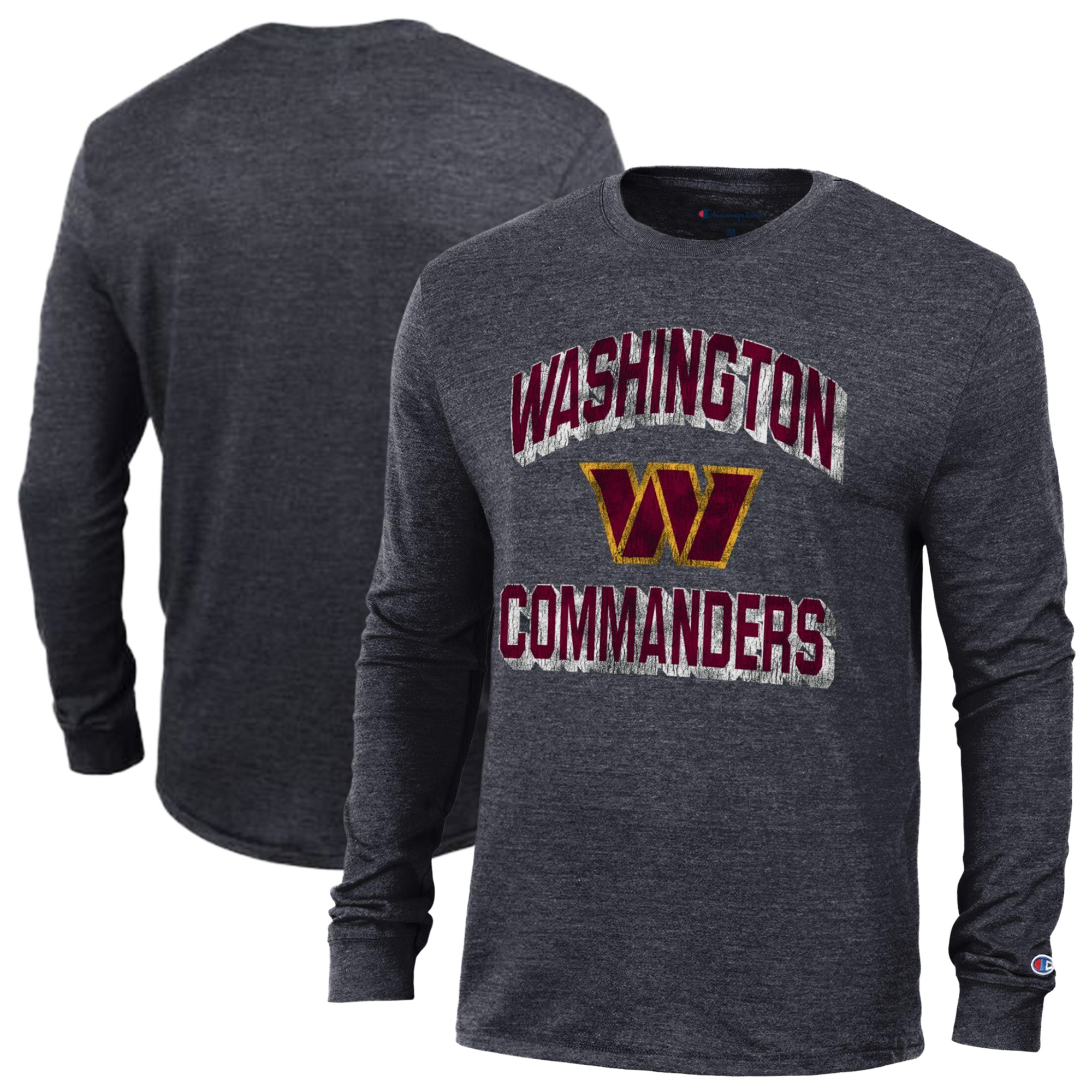 Champion Men's Black Washington Commanders Ultimate Tri-Blend Long-Sleeve T-Shirt - Black