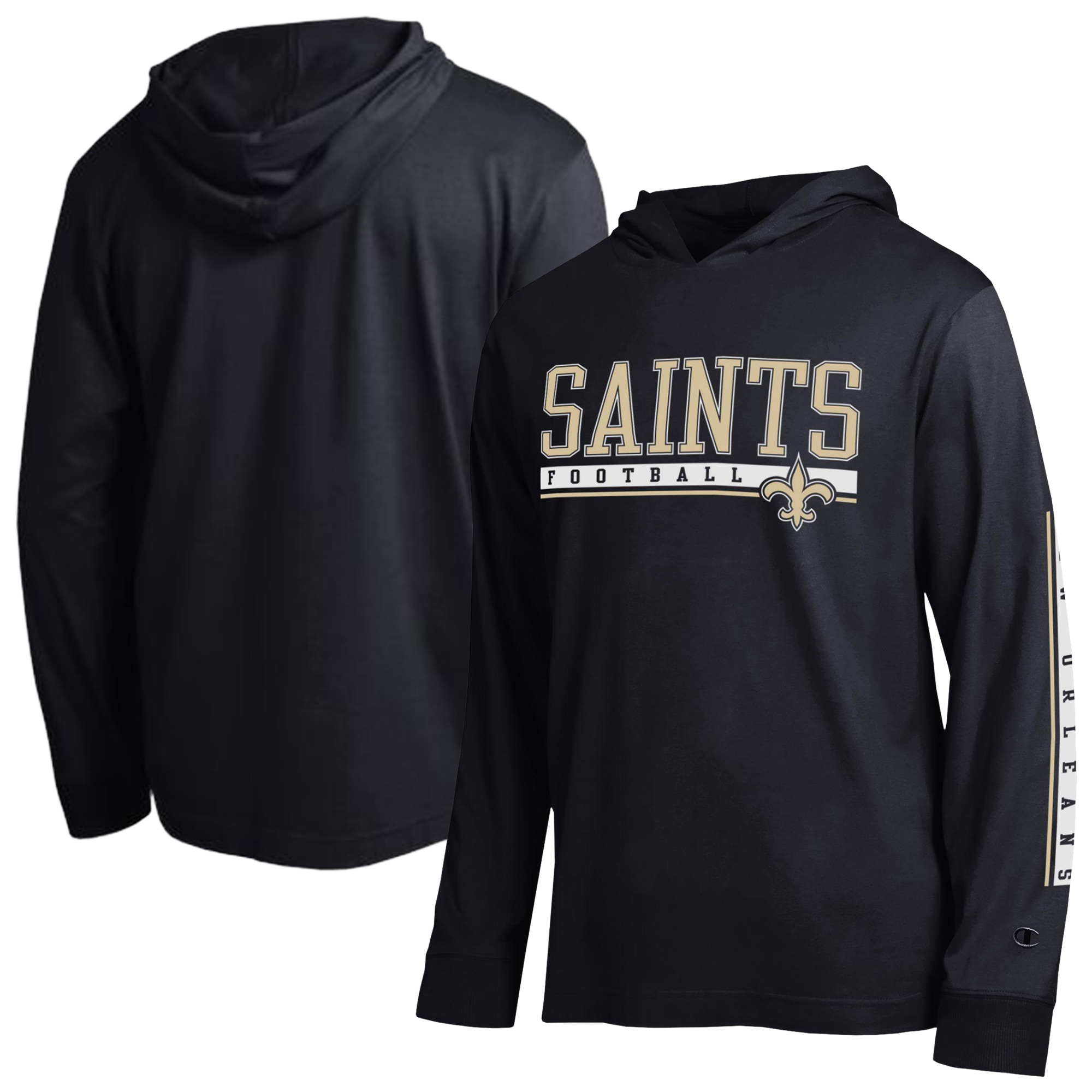 Men's Champion Black New Orleans Saints All Star Hooded T-Shirt