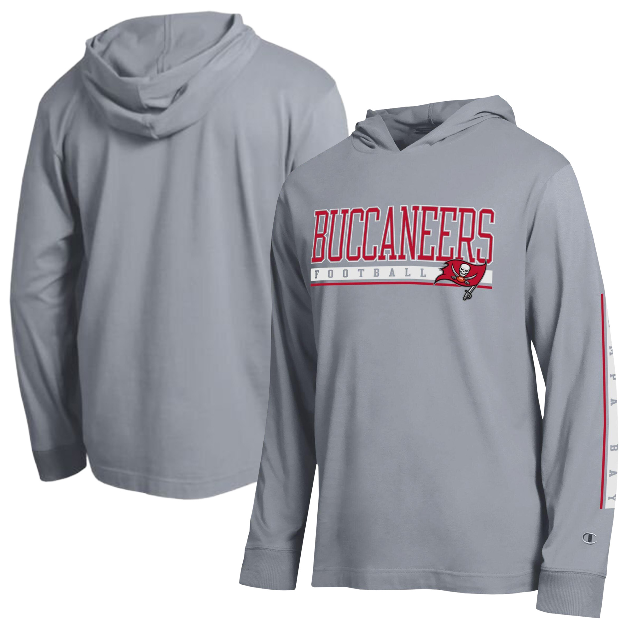 Men's Champion Heather Gray Tampa Bay Buccaneers All Star Hooded T-Shirt