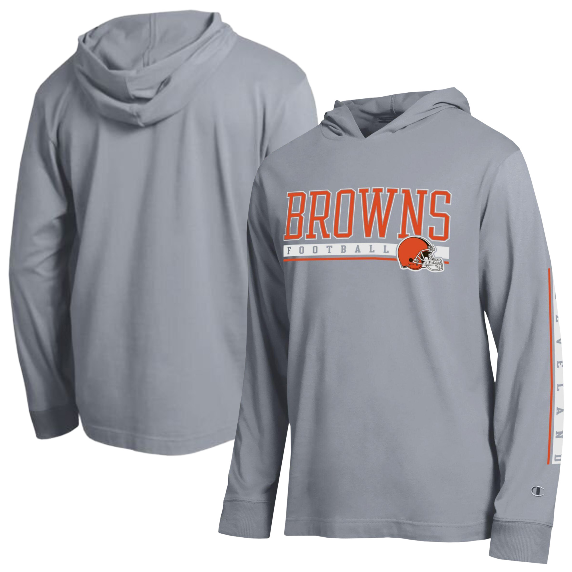 Men's Champion Gray Cleveland Browns All Star Hooded T-Shirt