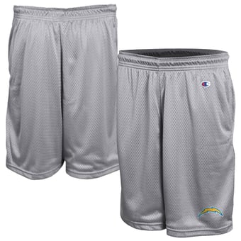 Men's Champion Gray Los Angeles Chargers Classic Mesh Shorts