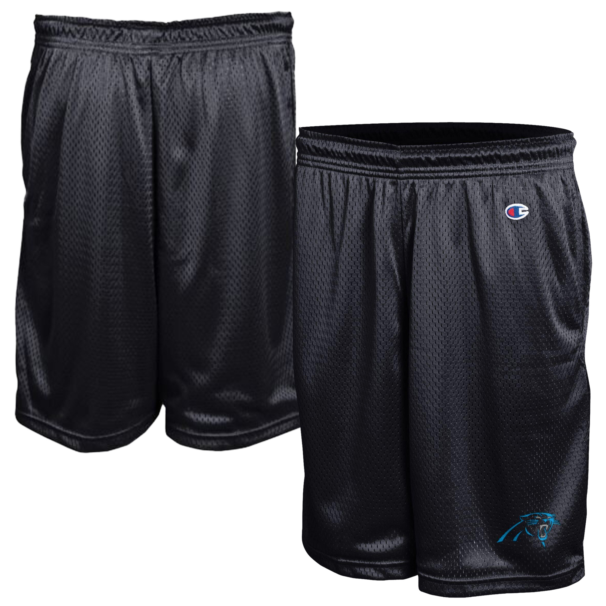 Men's Champion Black Carolina Panthers Classic Mesh Shorts