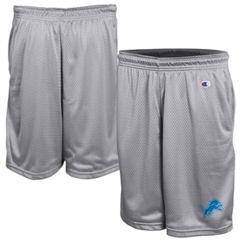 Men's Champion Gray Detroit Lions Classic Mesh Shorts