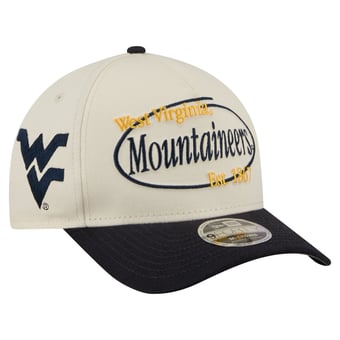 Men's New Era  Natural/Navy West Virginia Mountaineers Prepster 9FORTY M-Crown Adjustable Hat