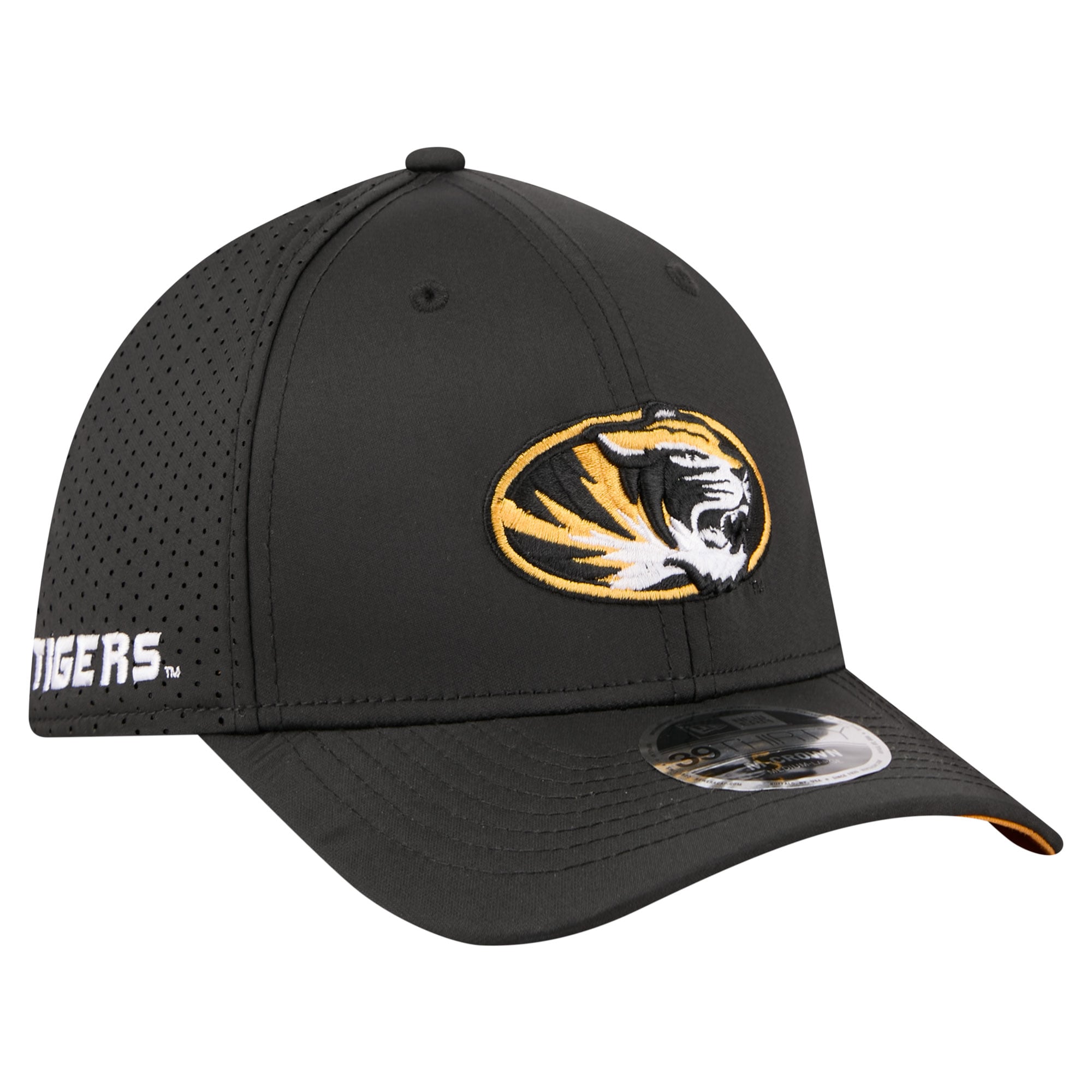 Men's New Era  Black Missouri Tigers 39THIRTY M-Crown Flex Fit Hat