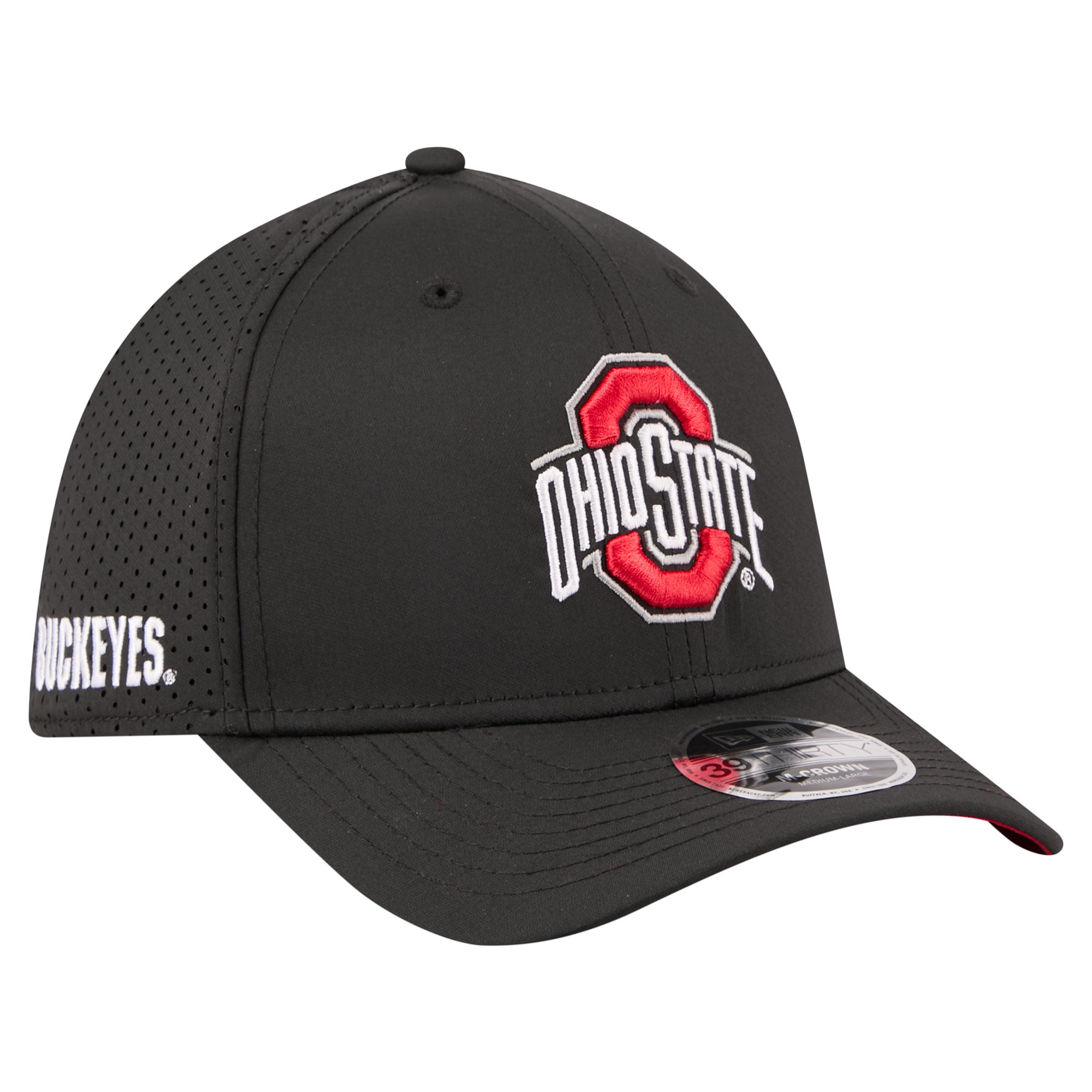 Men's New Era  Black Ohio State Buckeyes 39THIRTY M-Crown Flex Fit Hat