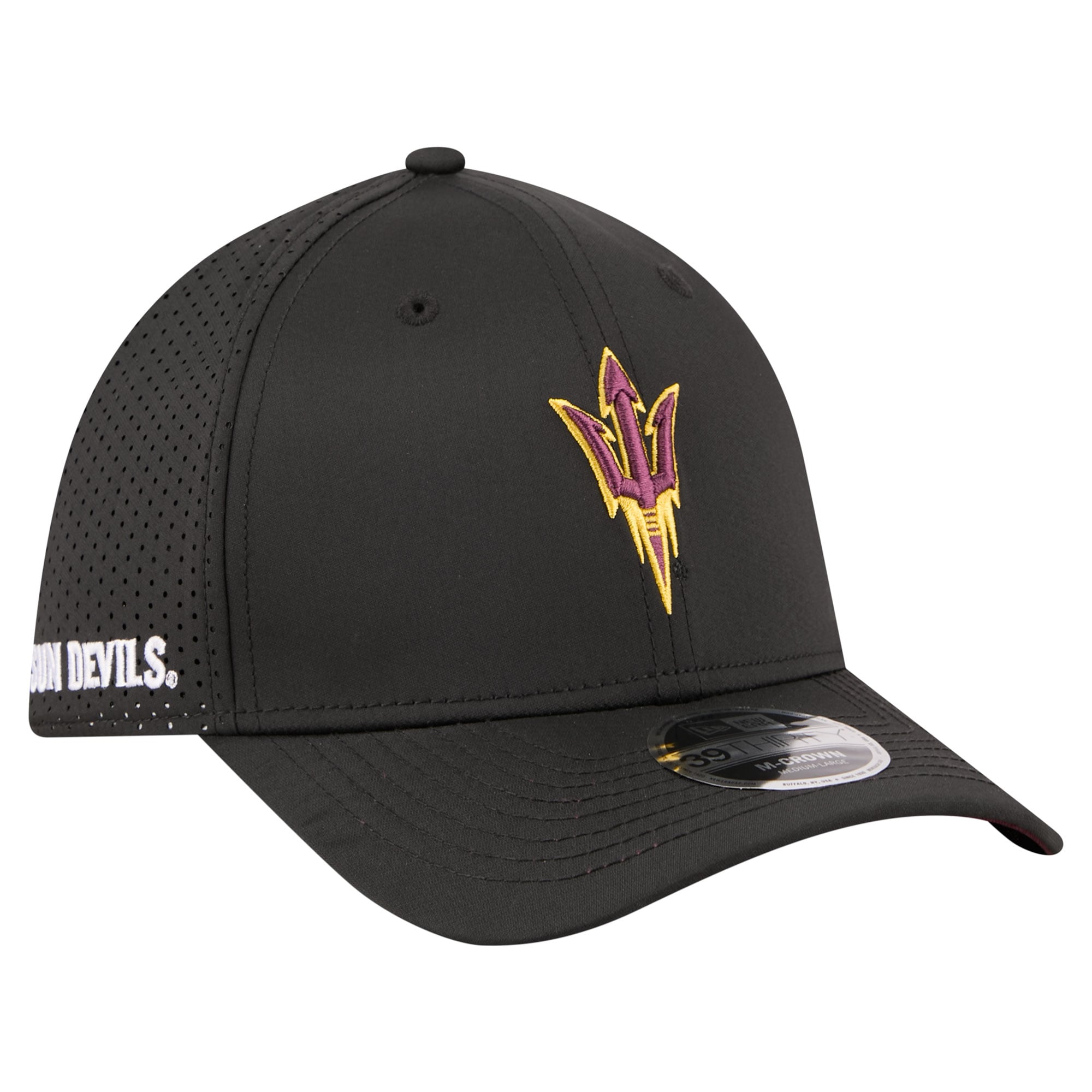 Men's New Era  Black Arizona State Sun Devils 39THIRTY M-Crown Flex Fit Hat
