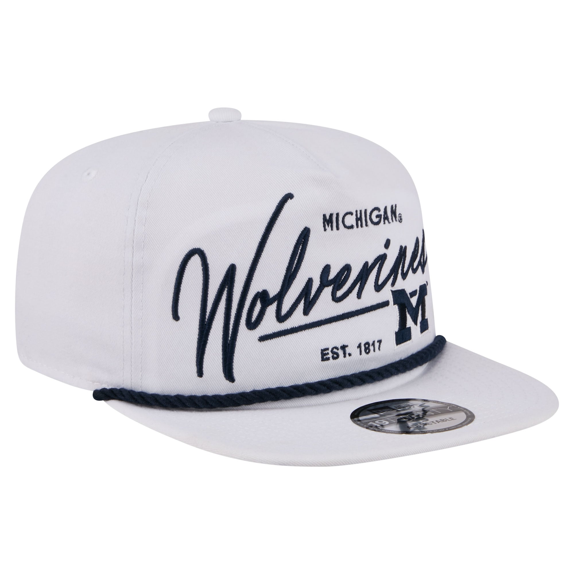 Men's New Era  White Michigan Wolverines Team Rope 19TWENTY Adjustable Hat