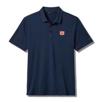 Men's TravisMathew  Navy Auburn Tigers Halftime Show Heater Tri-Blend Polo