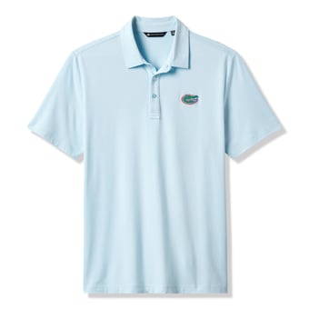 Men's TravisMathew  Light Blue Florida Gators Halftime Show Heater Tri-Blend Polo