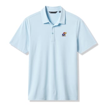 Men's TravisMathew  Light Blue Kansas Jayhawks Halftime Show Heater Tri-Blend Polo