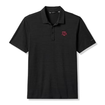 Men's TravisMathew  Black Texas A&M Aggies Halftime Show Heater Tri-Blend Polo