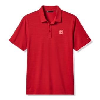 Men's TravisMathew  Scarlet Nebraska Huskers Halftime Show Heater Tri-Blend Polo