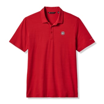 Men's TravisMathew  Red Georgia Bulldogs Halftime Show Heater Tri-Blend Polo