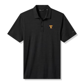 Men's TravisMathew  Black Tennessee Volunteers Halftime Show Heater Tri-Blend Polo