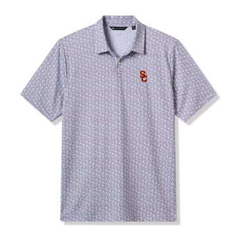 Men's TravisMathew  White/Gray USC Trojans College Bound Tri-Blend Polo