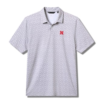 Men's TravisMathew  White/Gray Nebraska Huskers College Bound Tri-Blend Polo
