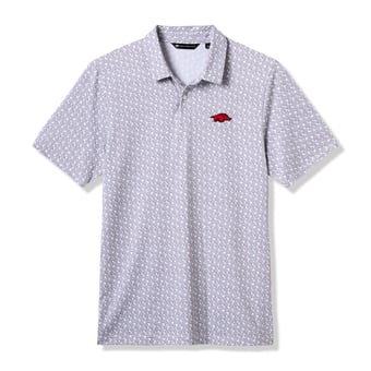 Men's TravisMathew  White/Gray Arkansas Razorbacks College Bound Tri-Blend Polo