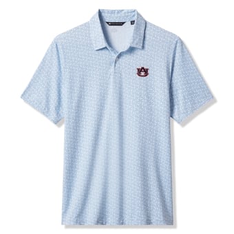 Men's TravisMathew  White/Blue Auburn Tigers College Bound Tri-Blend Polo