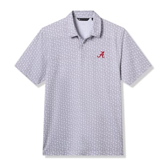 Men's TravisMathew  White/Gray Alabama Crimson Tide College Bound Tri-Blend Polo