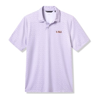 Men's TravisMathew  White/Purple LSU Tigers College Bound Tri-Blend Polo