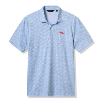 Men's TravisMathew  White/Blue Ole Miss Rebels College Bound Tri-Blend Polo
