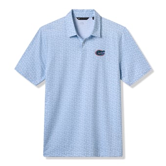 Men's TravisMathew  White/Blue Florida Gators College Bound Tri-Blend Polo