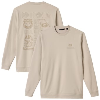 Men's TravisMathew  Tan Georgia Bulldogs Campus Hero Fleece Tri-Blend Sweatshirt