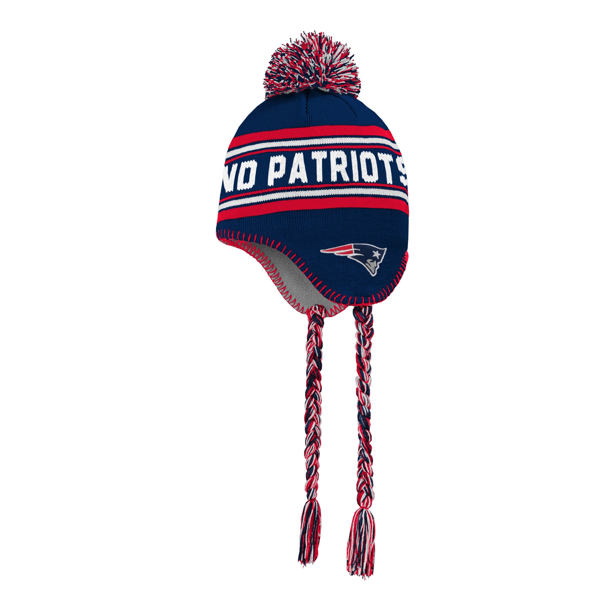 Preschool Navy New England Patriots Jacquard Tassel Knit Hat with Pom