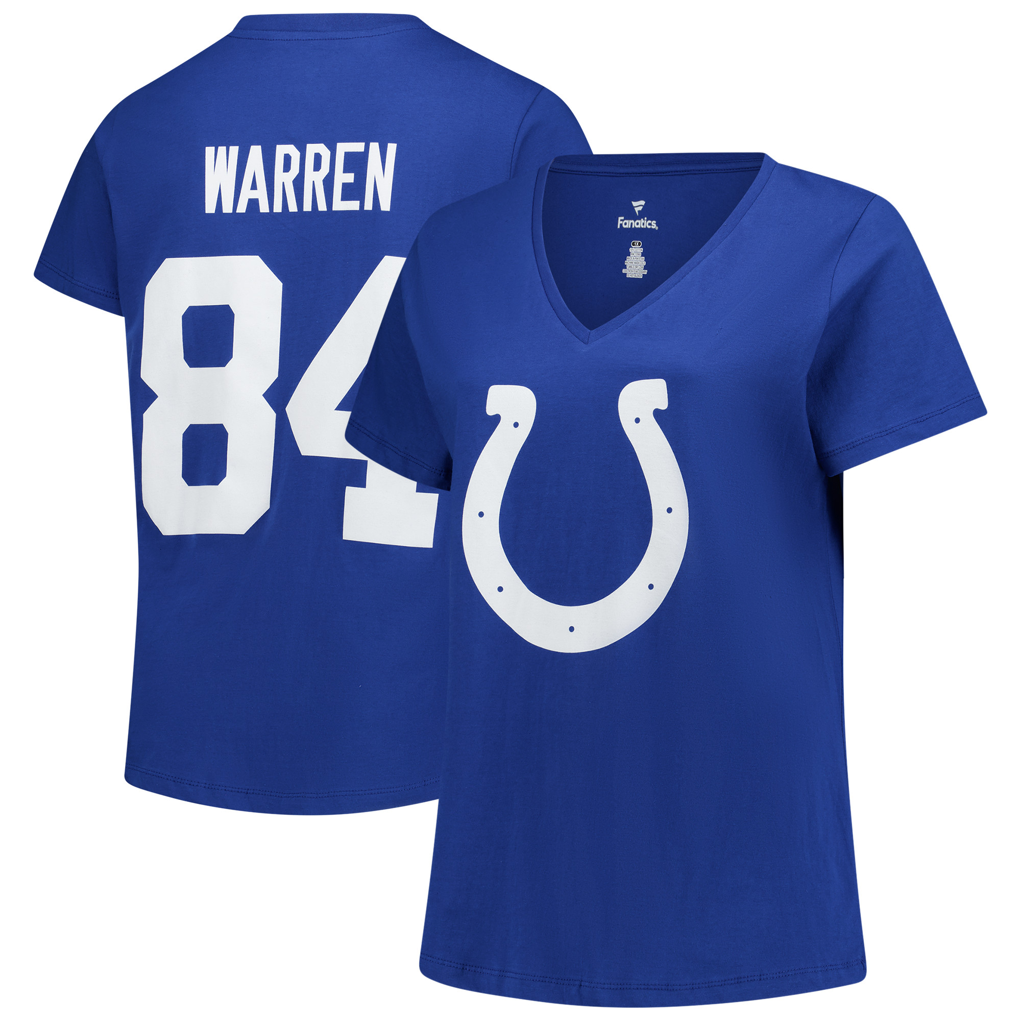 Women's Fanatics Tyler Warren Royal Indianapolis Colts Plus Size Name & Number V-Neck T-Shirt