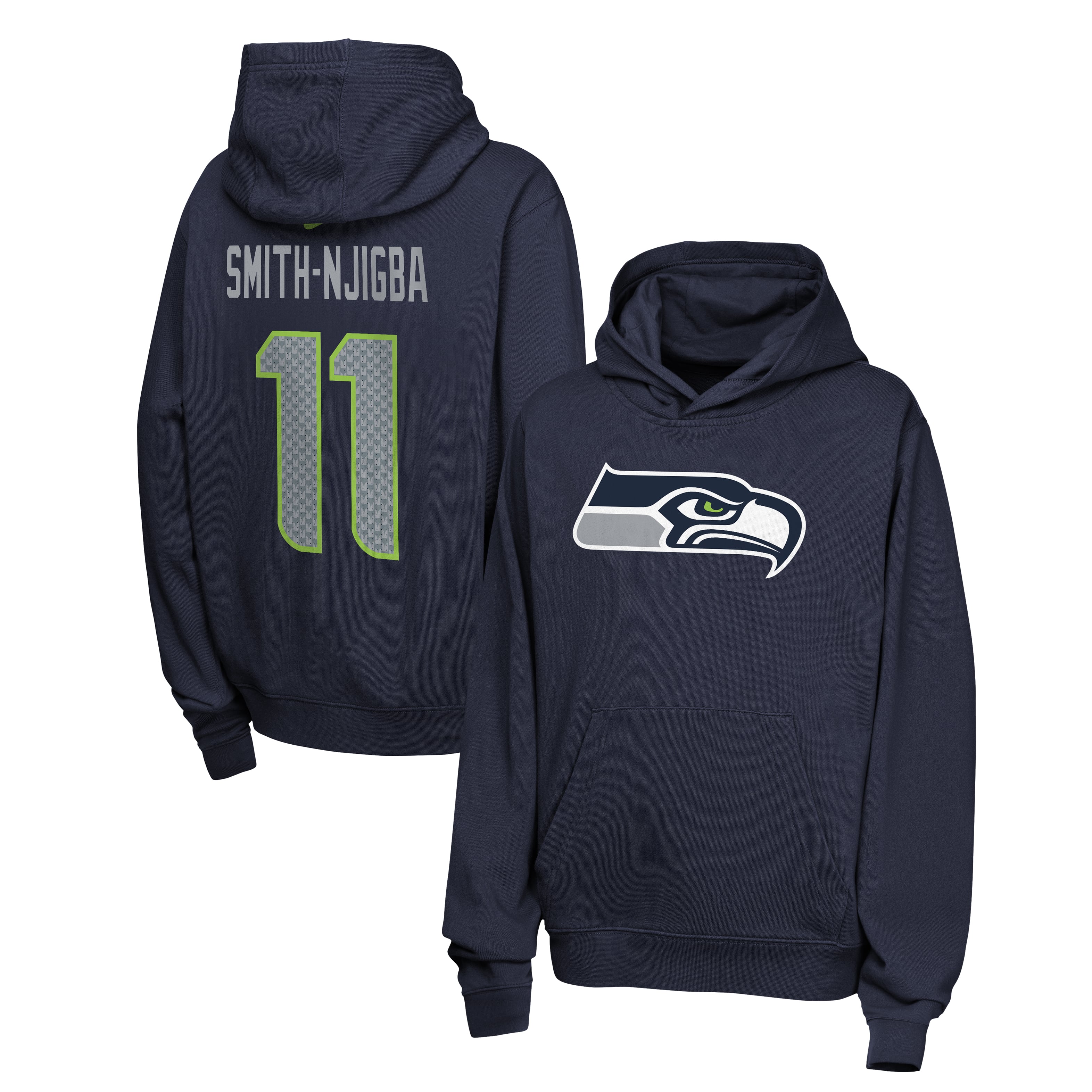 Youth Nike Jaxon Smith-Njigba College Navy Seattle Seahawks Name & Number Club Fleece Hoodie