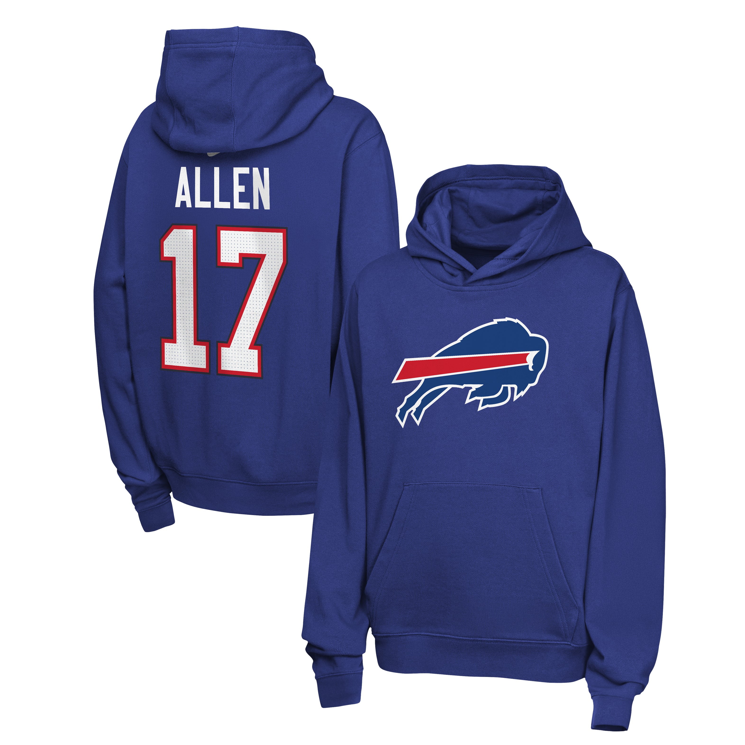 Youth Nike Josh Allen Royal Buffalo Bills Name & Number Club Fleece Hoodie
