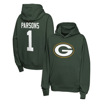 Youth Nike Micah Parsons Green Green Bay Packers Name & Number Club Fleece Hoodie