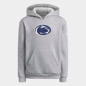Youth adidas Heather Gray Penn State Nittany Lions Bi-Blend Pullover Hoodie
