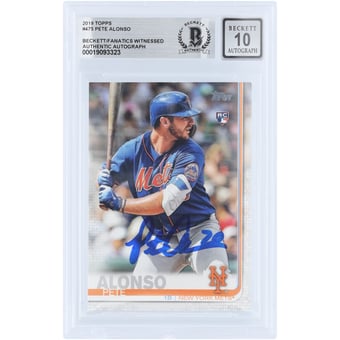 Pete Alonso New York Mets Autographed 2019 Topps Complete Sets #475 Beckett Fanatics Witnessed Authenticated 10 Rookie Card