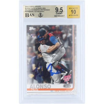Pete Alonso New York Mets Autographed 2019 Topps Update Home Run Derby #US262 Beckett Fanatics Witnessed Authenticated 9.5/10 Rookie Card