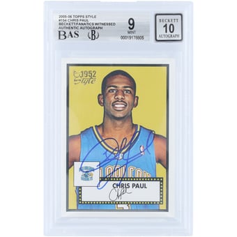 Chris Paul New Orleans Hornets Autographed 2005-06 Topps 1952 Style #154 Beckett Fanatics Witnessed Authenticated /10 Rookie Card