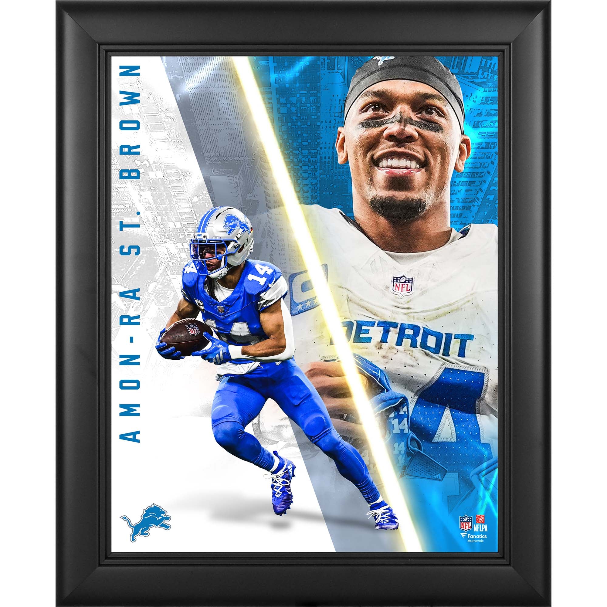 Amon-Ra St. Brown Detroit Lions Framed 13" x 16" Radiance Collage