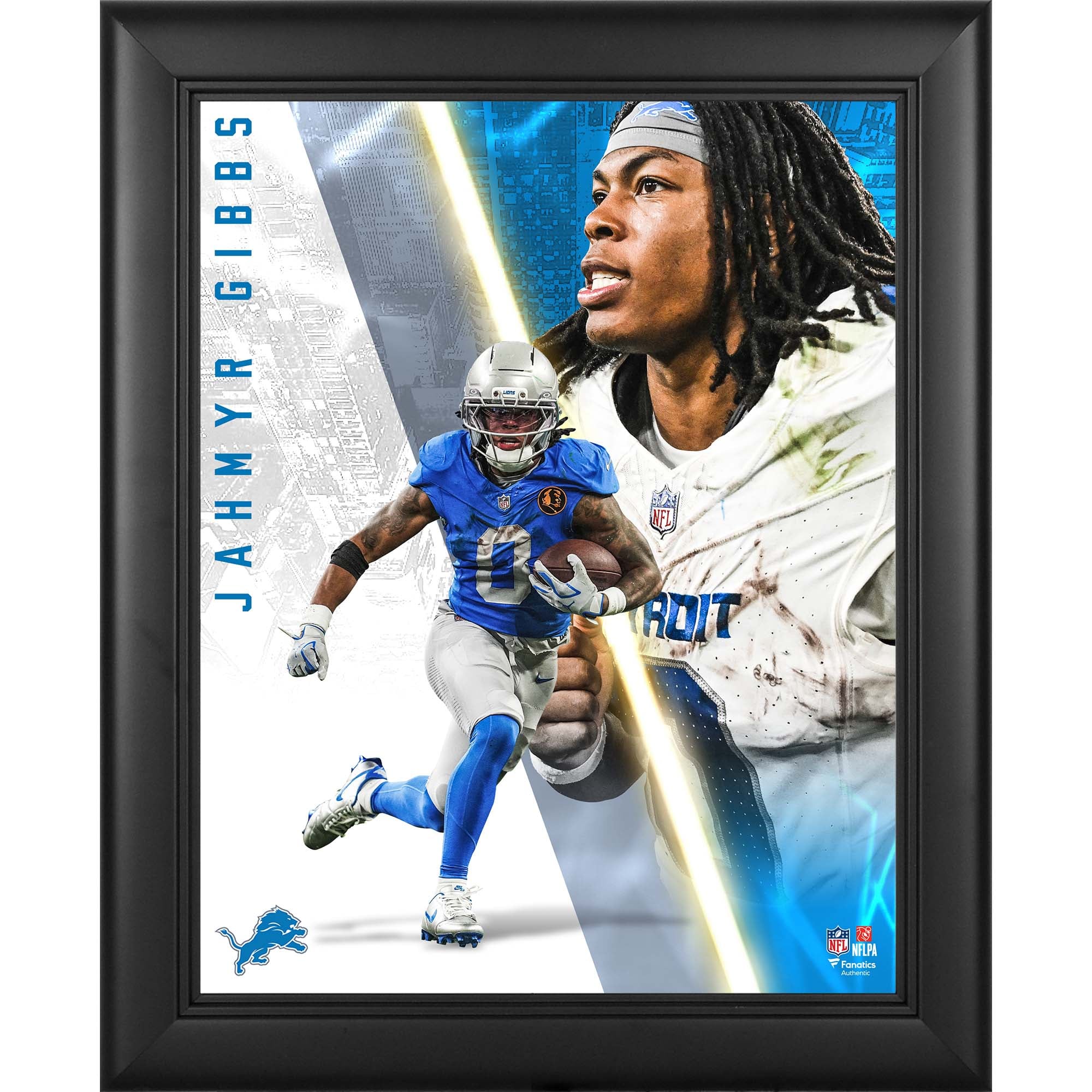 Jahmyr Gibbs Detroit Lions Framed 13" x 16" Radiance Collage