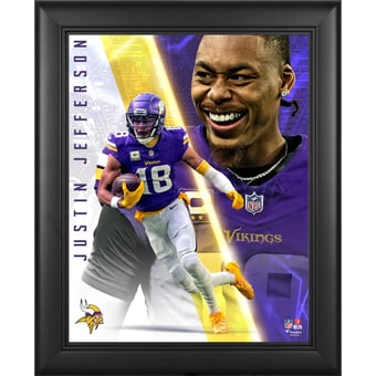 Justin Jefferson Minnesota Vikings Framed 13" x 16" Radiance Collage