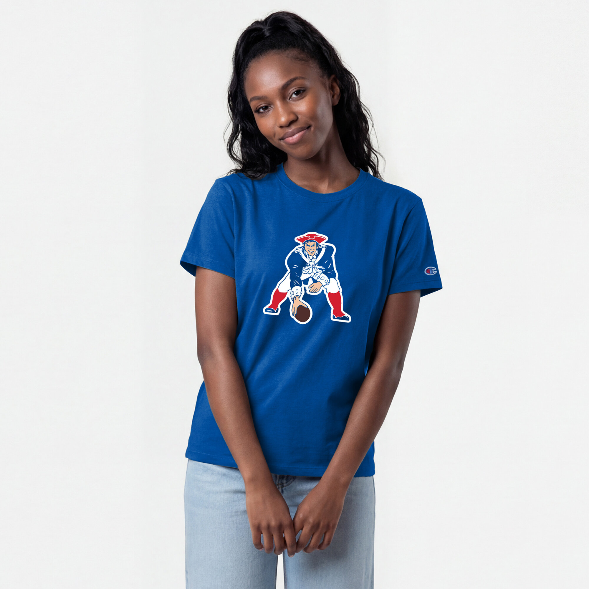Women's Champion  Royal New England Patriots Logo T-Shirt