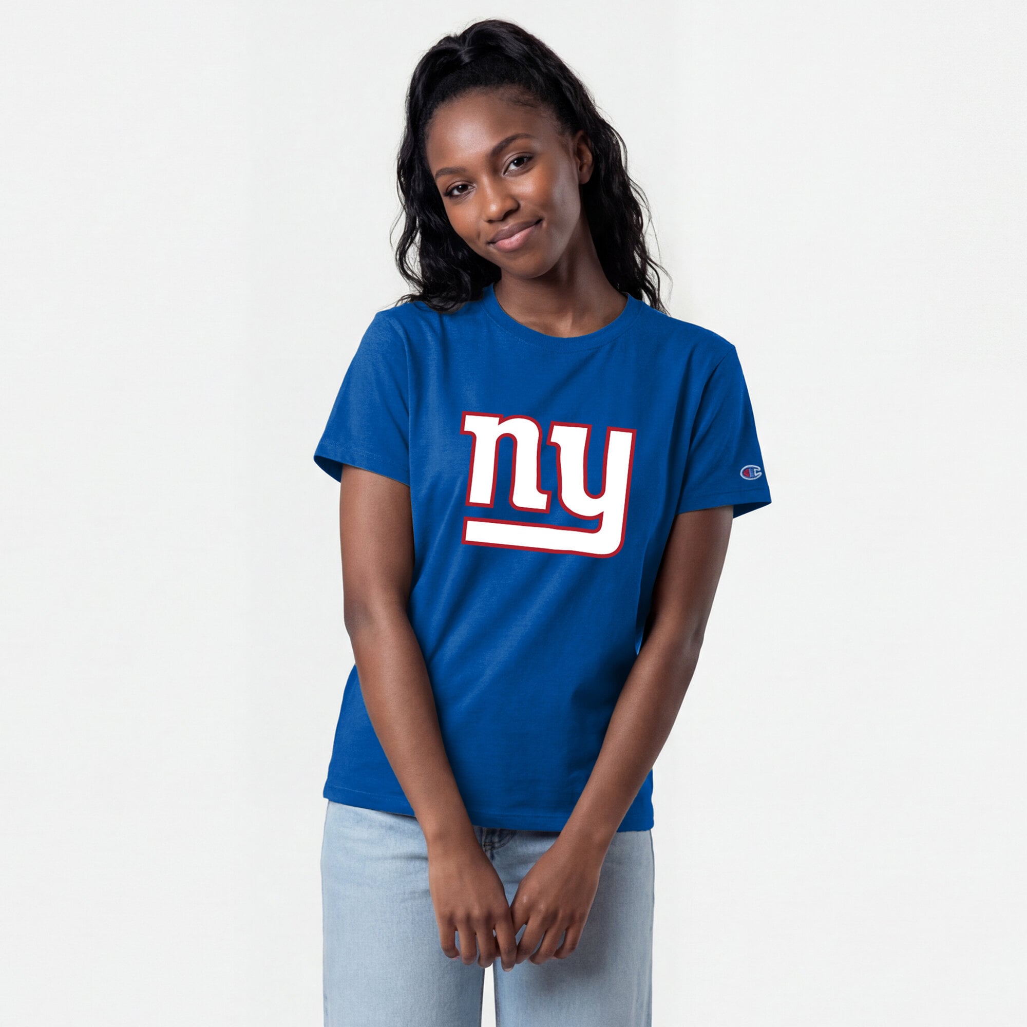 Women's Champion Royal New York Giants Logo T-Shirt