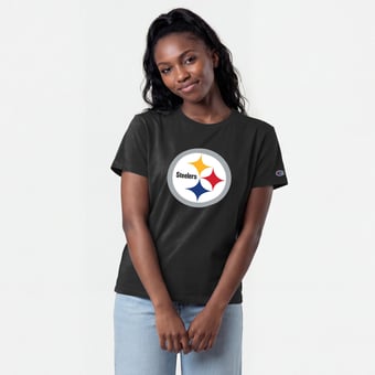 Women's Champion  Black Pittsburgh Steelers Logo T-Shirt