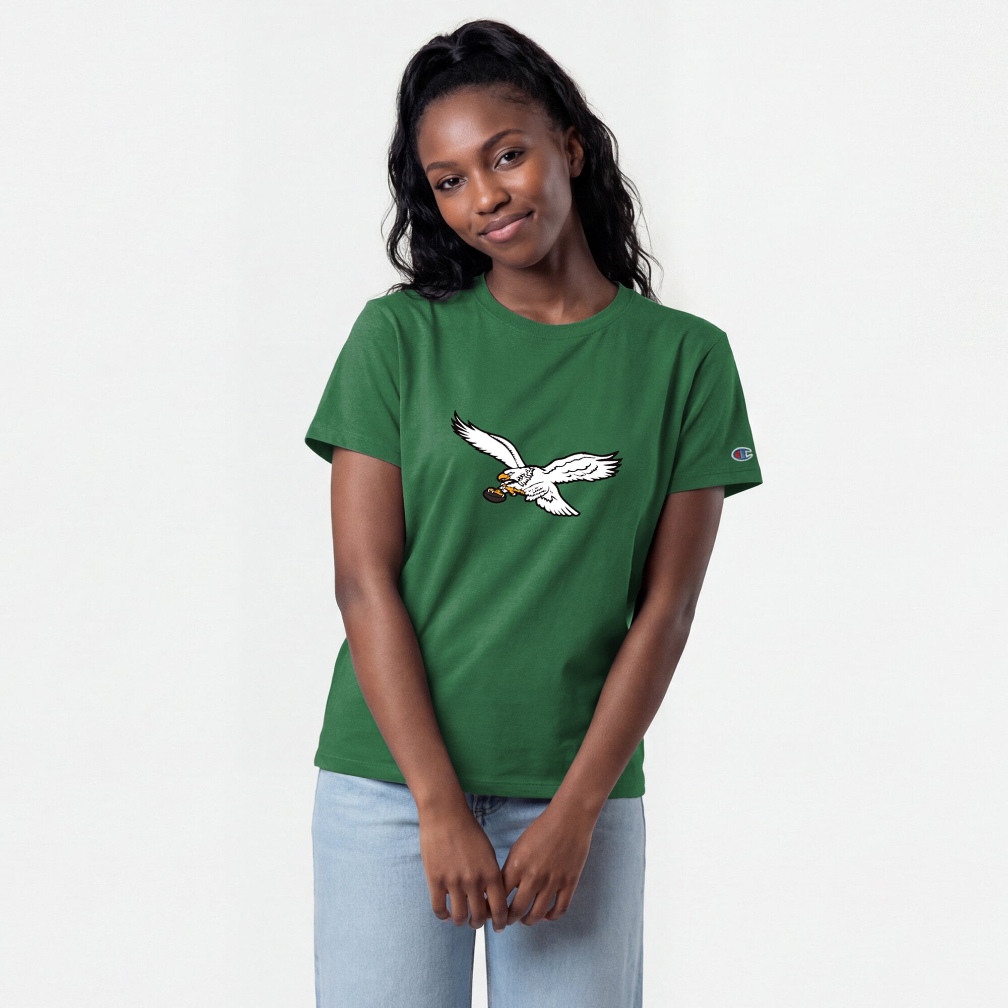 Women's Champion  Kelly Green Philadelphia Eagles Logo T-Shirt
