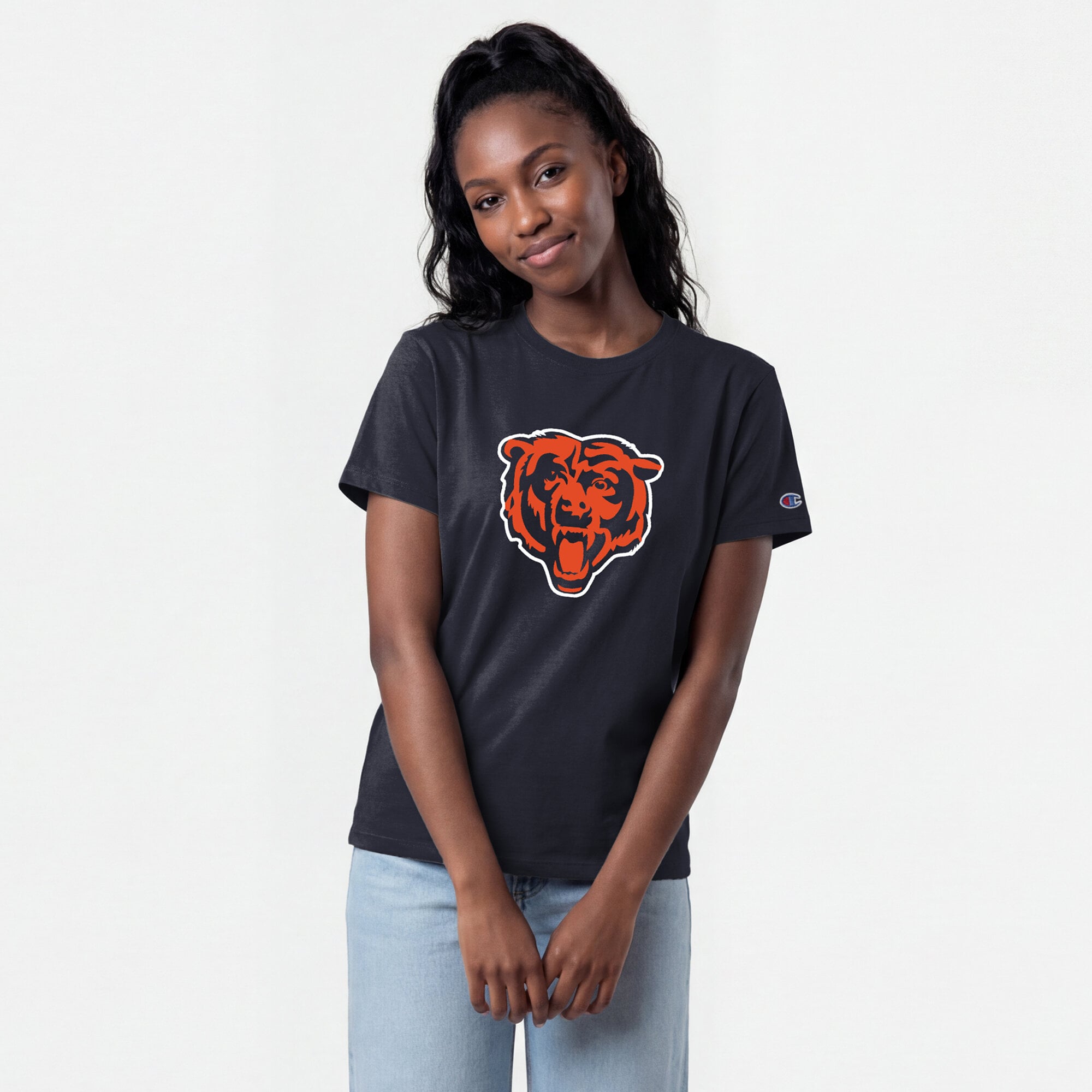 Women's Champion  Navy Chicago Bears Logo T-Shirt