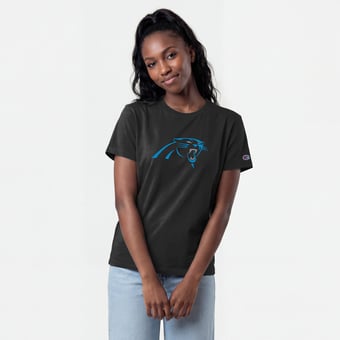 Women's Champion  Black Carolina Panthers Logo T-Shirt